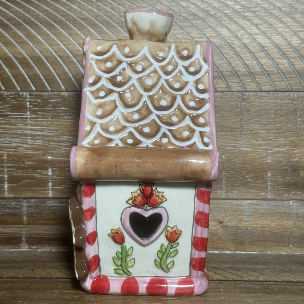 2009 Blue Sky Heather Goldminc Gingerbread Cottage/House Candle Holder Christmas - Picture 4 of 14
